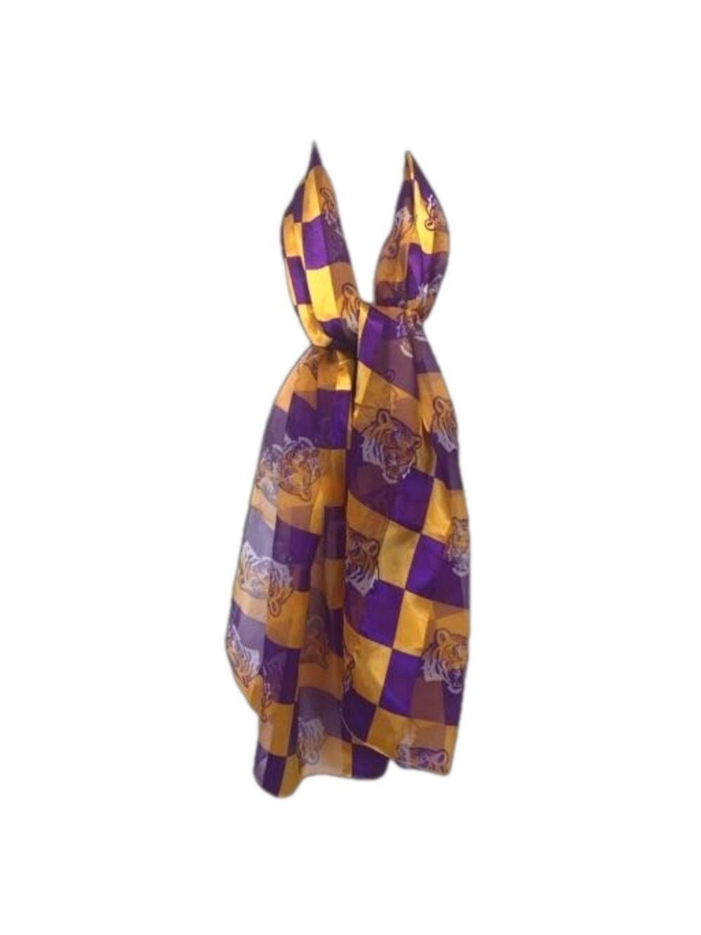 LSU Tigers scarf. Purple gold tigers fan alumni college sports 14” x 60”